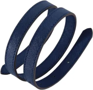 0.45" Wide Textured Leather Replacement Straps Totes Shoulder Bag Purse Straps (Blue)