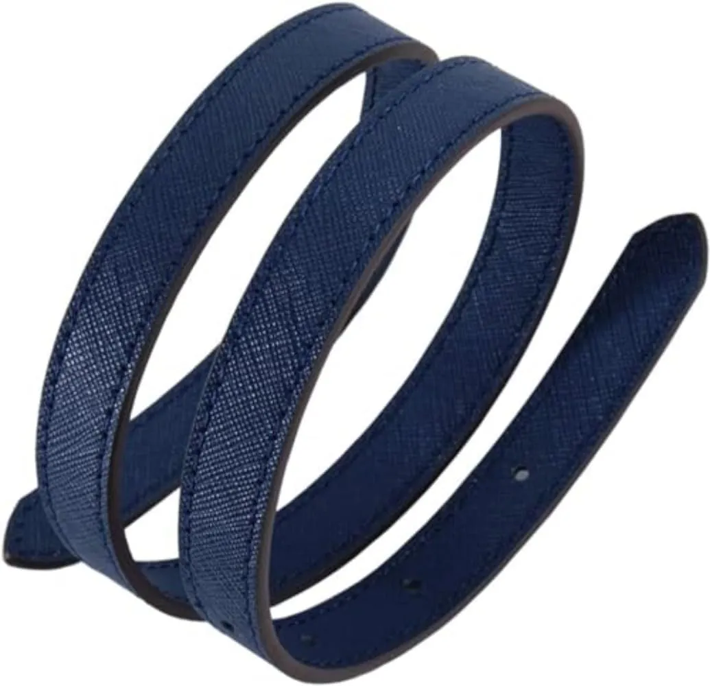 0.45" Wide Textured Leather Replacement Straps Totes Shoulder Bag Purse Straps (Blue)