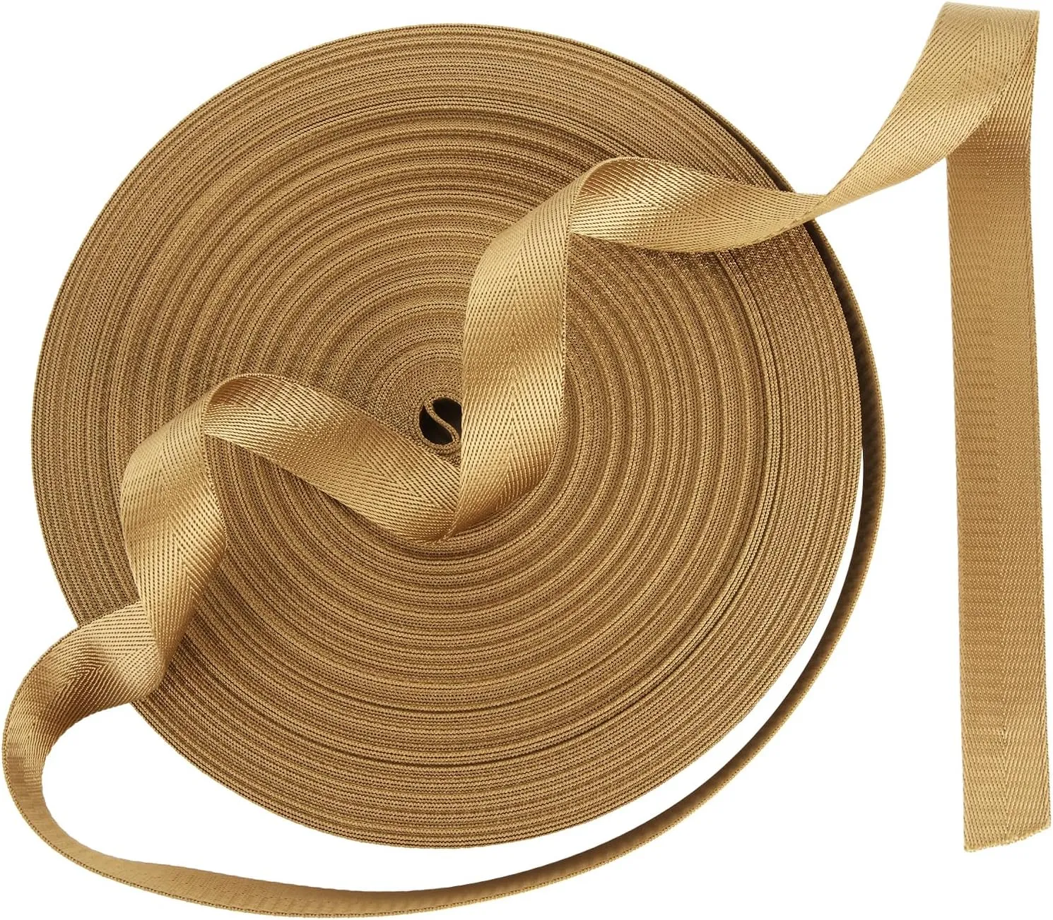 1 Inch Wide Polyester Webbing Strap 50 Yards Heavy Duty Polyester Strapping, Durable Flat Webbing Strapping for Dog Leash, Seat Belt, Backpack Handles, Outdoor DIY Crafts (25mm) - Army Green