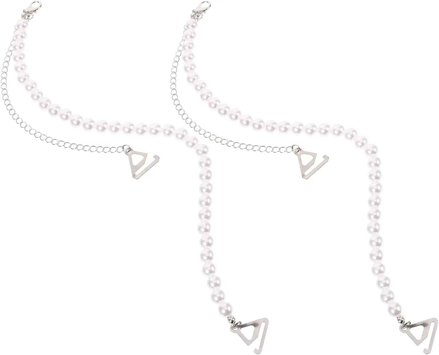 1 Pair Adjustable Straps Pearl Bra Straps Underwear Strings Invisible Non- Skid Bra Belt for Bra Tops Dress Accessories