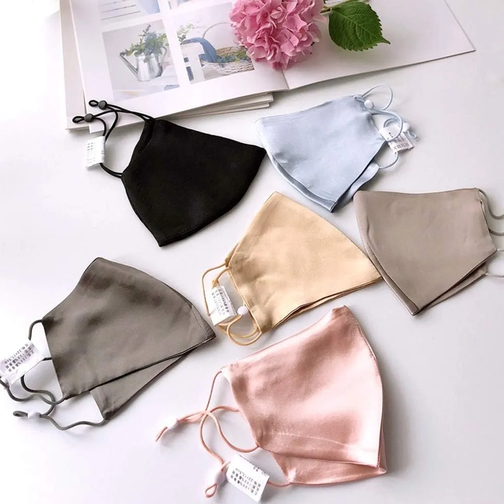100% Mulberry Silk Mask Adjustable with Filter Pocket