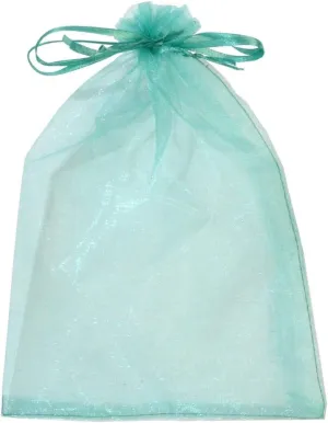 100pcs Organza Pouch Bag Drawstring 6"x9" 16x22cm Strong Gift Candy Bag Jewelry Party Wedding Favor (Aquamarine)