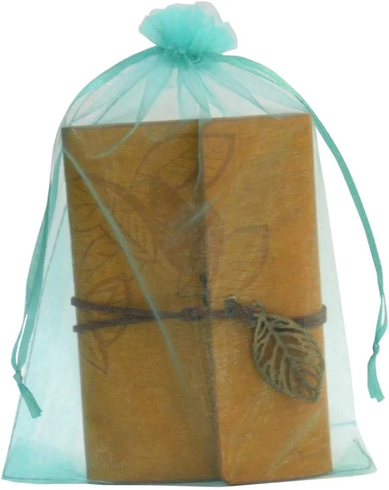100pcs Organza Pouch Bag Drawstring 6"x9" 16x22cm Strong Gift Candy Bag Jewelry Party Wedding Favor (Aquamarine)