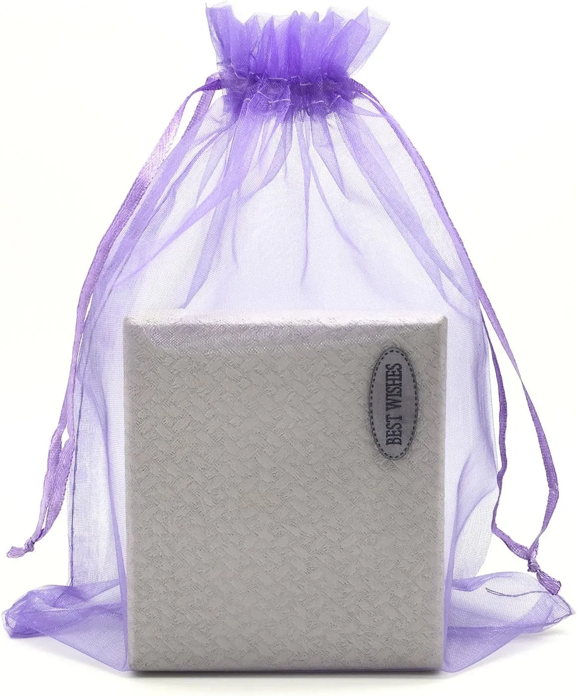 100pcs Organza Pouch Bag Drawstring 6"x9" 16x22cm Strong Gift Candy Bag Jewelry Party Wedding Favor (Lavande)