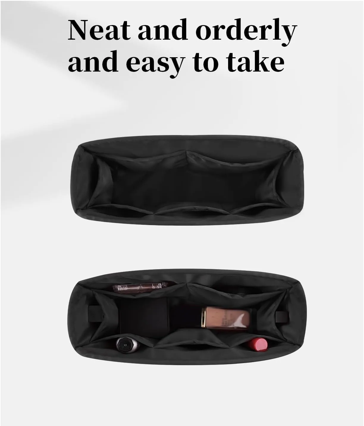 19 Jumbo Bag Organizer, Silky Organizer Insert Compatible with Chanel 19 Bag, Lightweight Inner Bag for Women Luxury Bags (Black, Jumbo30)