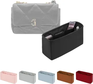 19 Jumbo Bag Organizer, Silky Organizer Insert Compatible with Chanel 19 Bag, Lightweight Inner Bag for Women Luxury Bags (Black, Jumbo30)