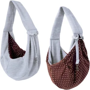 1Pc Portable Crossbody Pet Carrier Bag for Dogs Durable Single Shoulder Sling Comfortable Travel Pouch with Wide Straps for Outdoor Use Grey