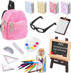 1Set Adorable Miniature School Bag Creative Fake Learning Tools for Sturdy Simulation Model for Decoration and Imaginative Play Lovely Book and Backpack