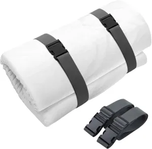 2 Pcs Mattress Topper Straps Adjustable Memory Foam Packing Straps with Buckles for Home Mattress Moving or Storage, Dark Grey(60" X 2")