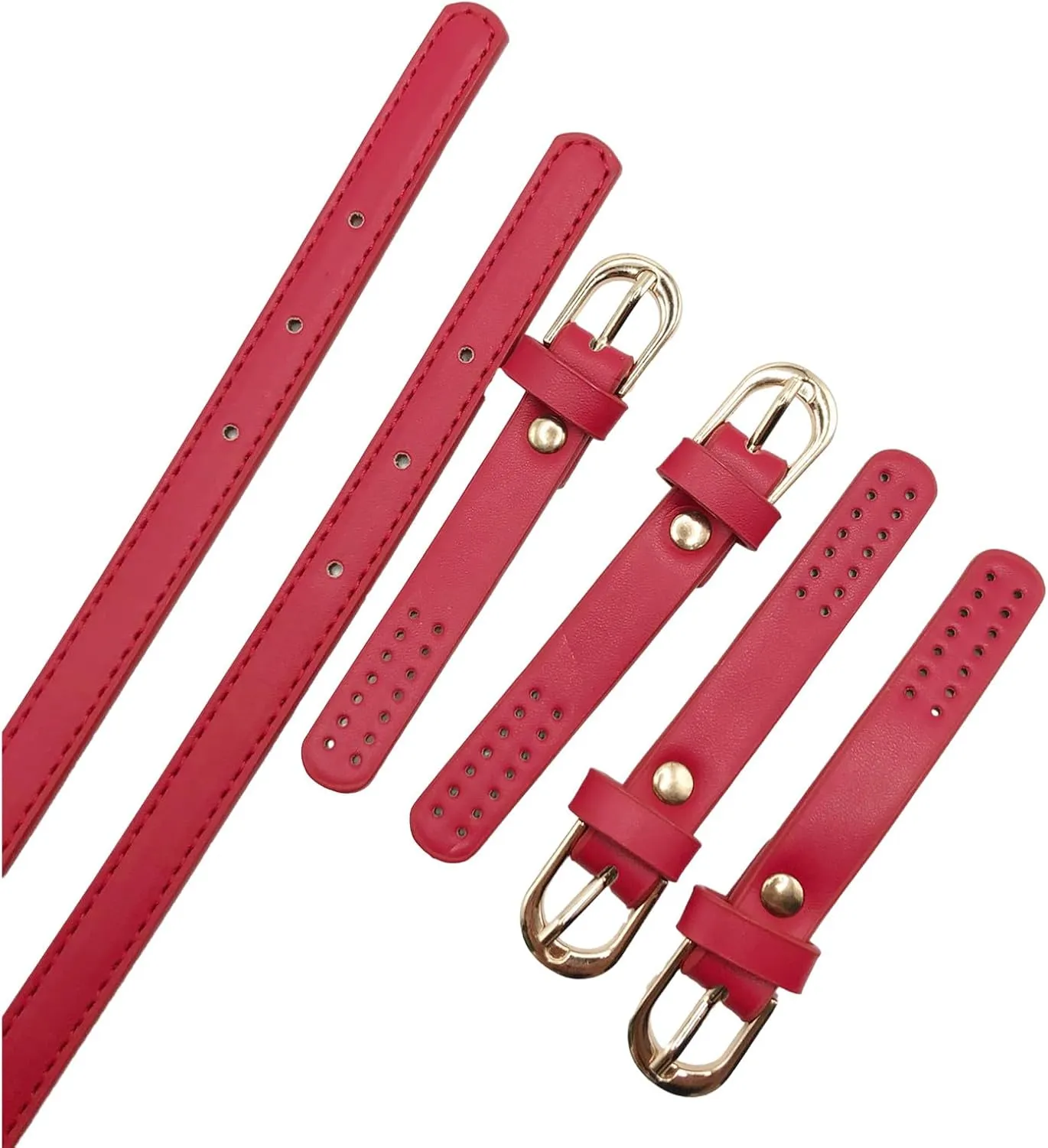 2 Pcs PU Leather Purse Straps with Adjustable Metal Buckle, 25.6-28In Hand bag Handles Shoulder Straps Replacement