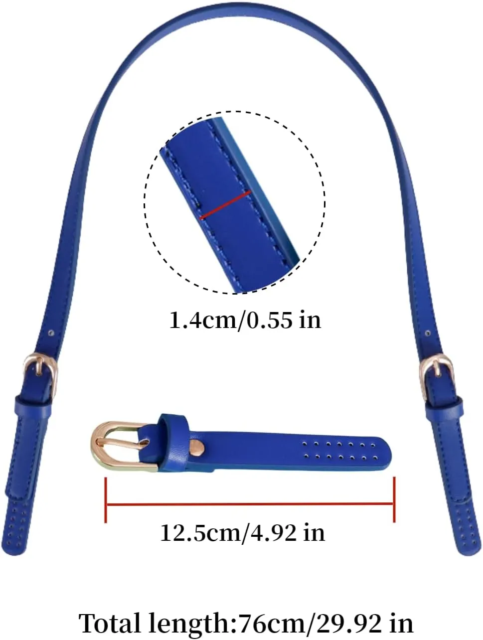 2 Pcs PU Leather Purse Straps with Adjustable Metal Buckle, 25.6-28In Hand bag Handles Shoulder Straps Replacement