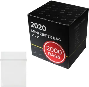 2000 Pcs Tiny Plastic Bags, 2"x2" Clear Small Zipper Sealable Storage Bags, Little Poly Ziplock Baggies For Gift, Screws and Candy