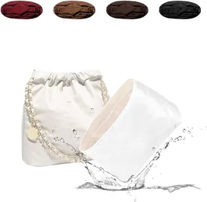 22 Bag Organizer Insert,Lightweight Bag Insert Compatible with Chanel 22, Waterproof Dupont Paper Surface and Silky Satin Lining (Craie, Mini)
