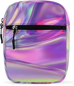 3d Abstract Geometric Rainbow Liquid Mini Messenger Bag Small Satchel Crossbody Bag Cross Body Shoulder Bag With Adjustable Straps