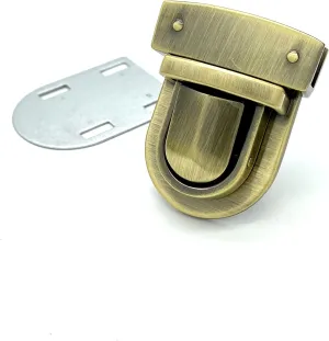 3dancraftit Press Tongue Thumb Latch Lock Clutch Purse Handbag Bag Lock Zinc alloying for Purse Bag Wallet Clutch Making 1.33" X 1.65" (34mm x 42mm) Anti Bronze N3