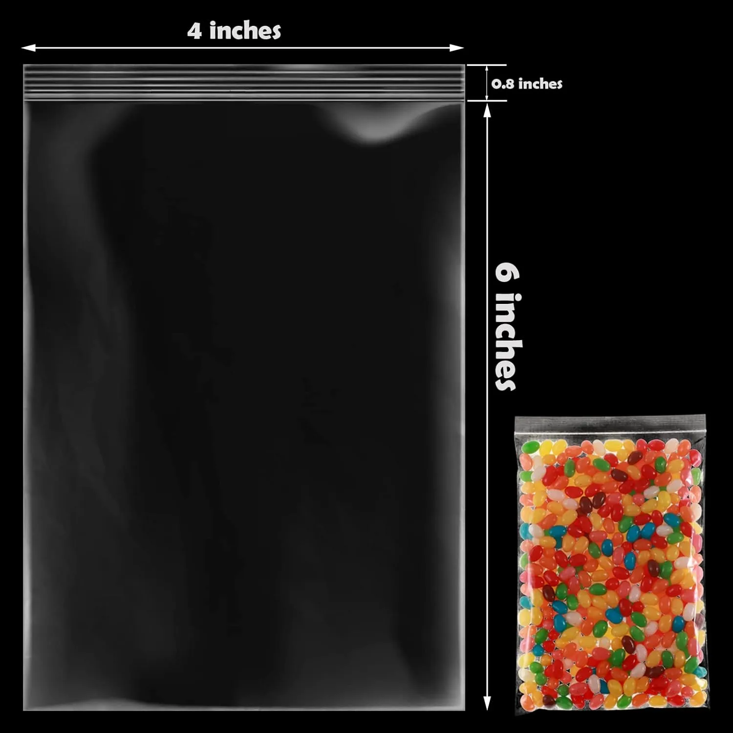 4” x 6” Reclosable Clear Zip Poly Bags 1000 Pcs Resealable Plastic Bags with Lock Seal Zipper for Packaging Gifts, Candies, Jewelries, Small Business Shipping Bags 4.7 Mil Thickness, 1000 ct