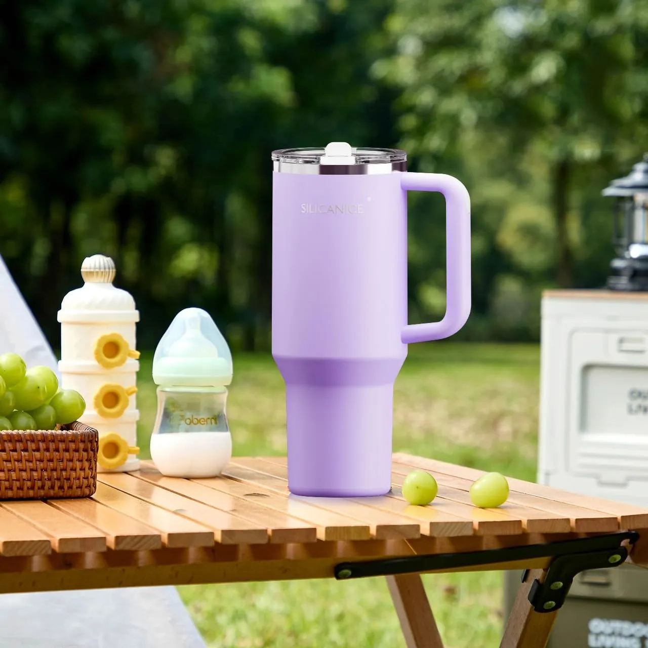 40oz Stainless Steel Insulated Tumbler,100% Leakproof Lid & Detachable Straw, Easy Clean,Stain-Resistant, Durable-Coat ,Ergonomic Grip handle, Car Holder/Bag Friendly for Travel/Gym/School (purple)