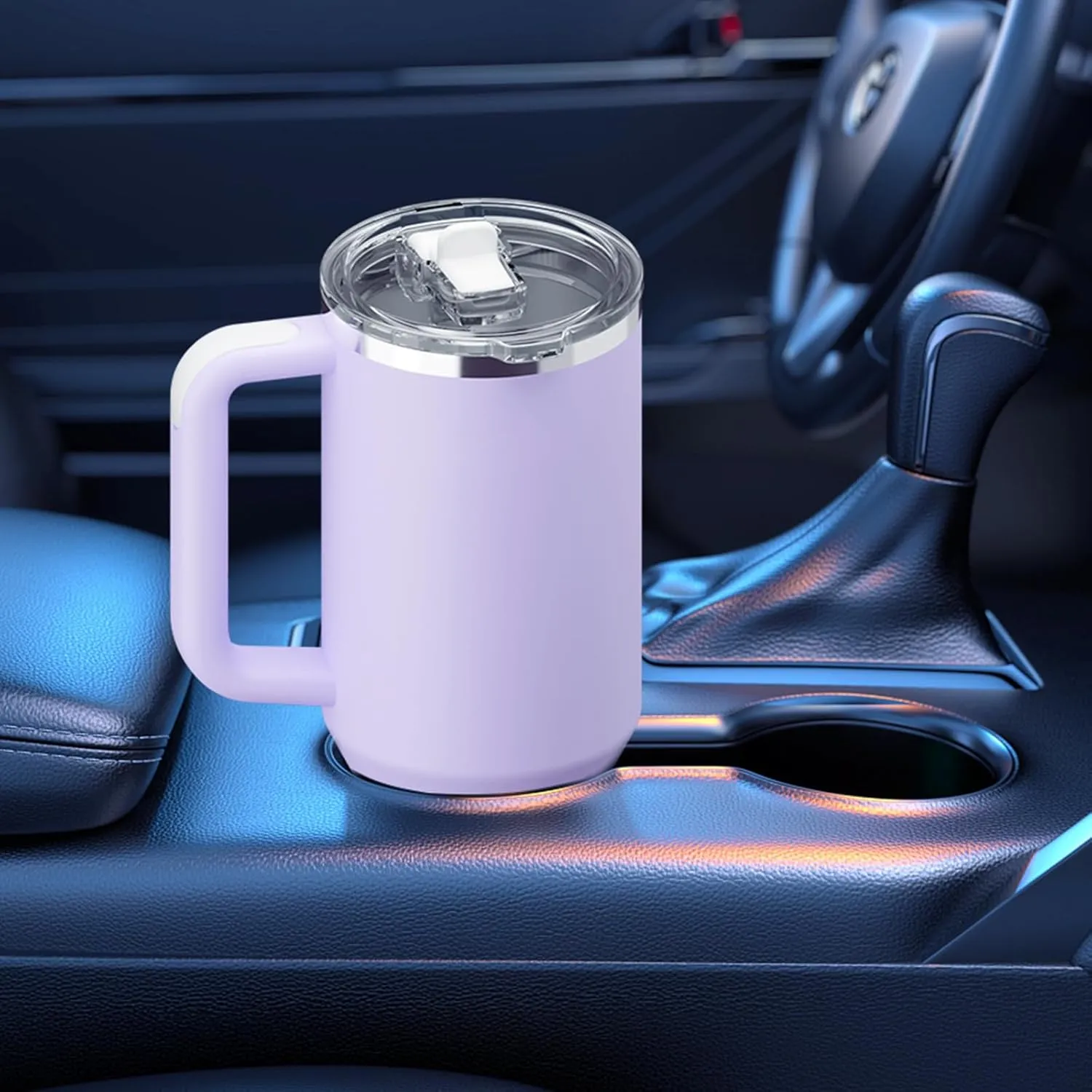 40oz Stainless Steel Insulated Tumbler,100% Leakproof Lid & Detachable Straw, Easy Clean,Stain-Resistant, Durable-Coat ,Ergonomic Grip handle, Car Holder/Bag Friendly for Travel/Gym/School (purple)