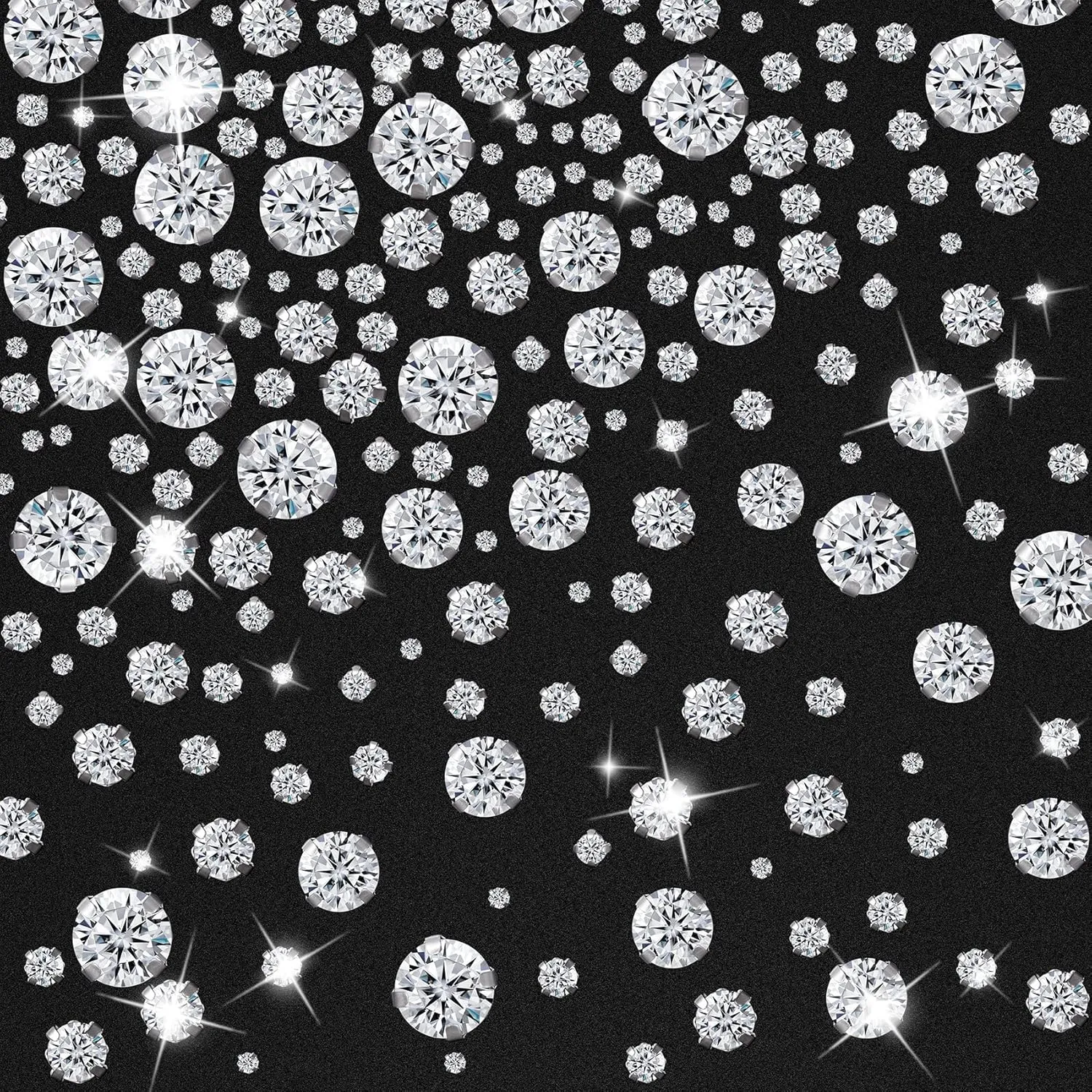 420 PCS Sew On Rhinestones, PAGOW Sewing Rhinestones with Silver Claw, Embellishments for Wedding Dress, Bags, Shoes (10mm, 8mm, 7mm, 5mm, 4.5mm, 3.5mm and 3mm Diameter)