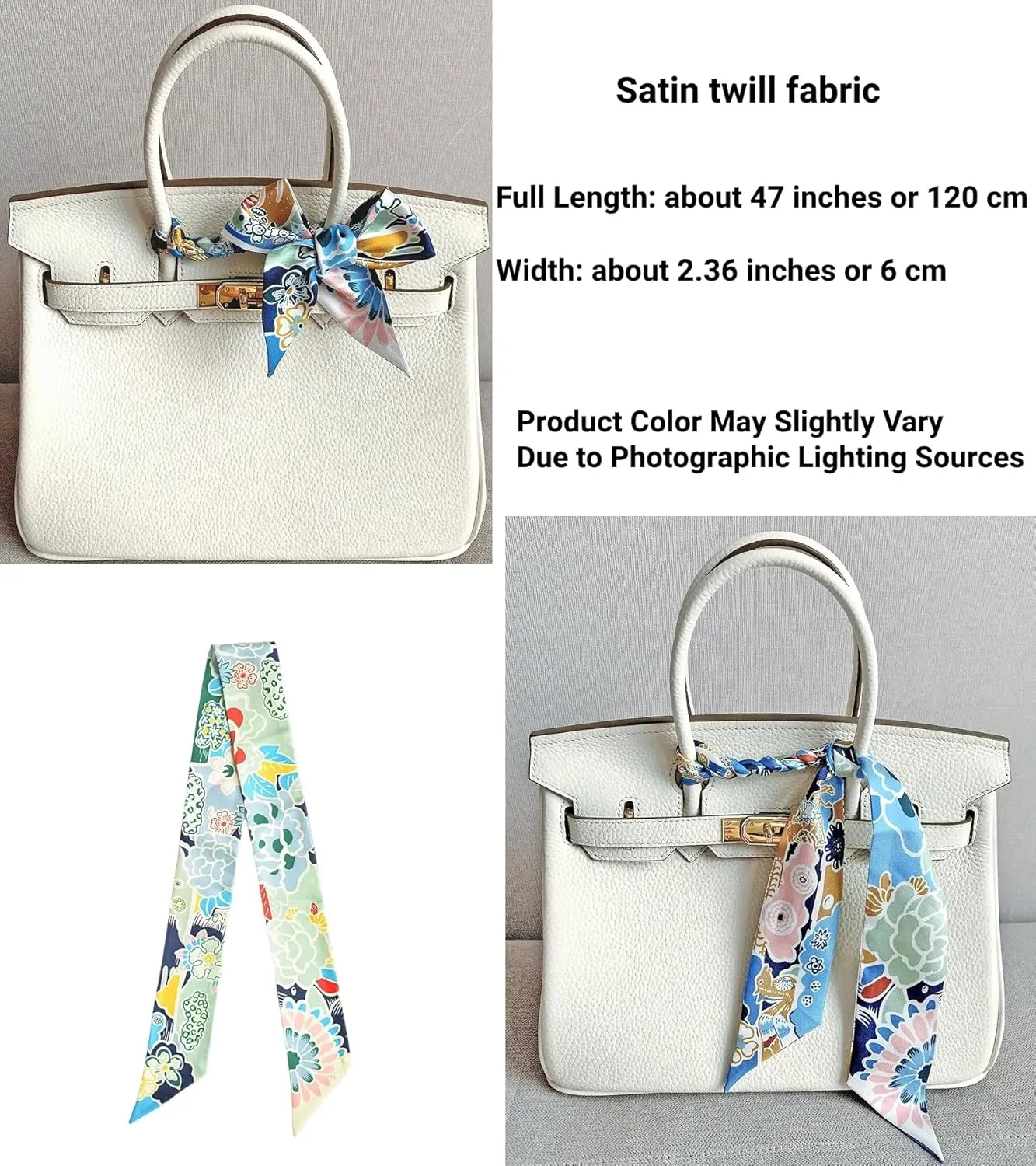 4/6/8/10 pieces hair ribbon scarf set fashion ribbon scarf for hair handbag handle scarf purse scarf for women