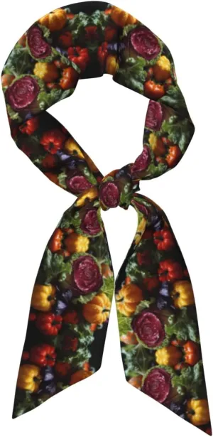 46.9 * 3.1 inches Decorative Bandana Long Scarf, Women's Lightweight Headband Hood, Fresh Cabbage Chic Tie Scarf