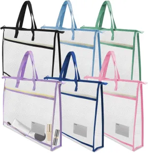 6 Pcs A3 Project Bag for Quilting Craft Storage with Handles for Art Bag Tote Bag File Carrying Storage