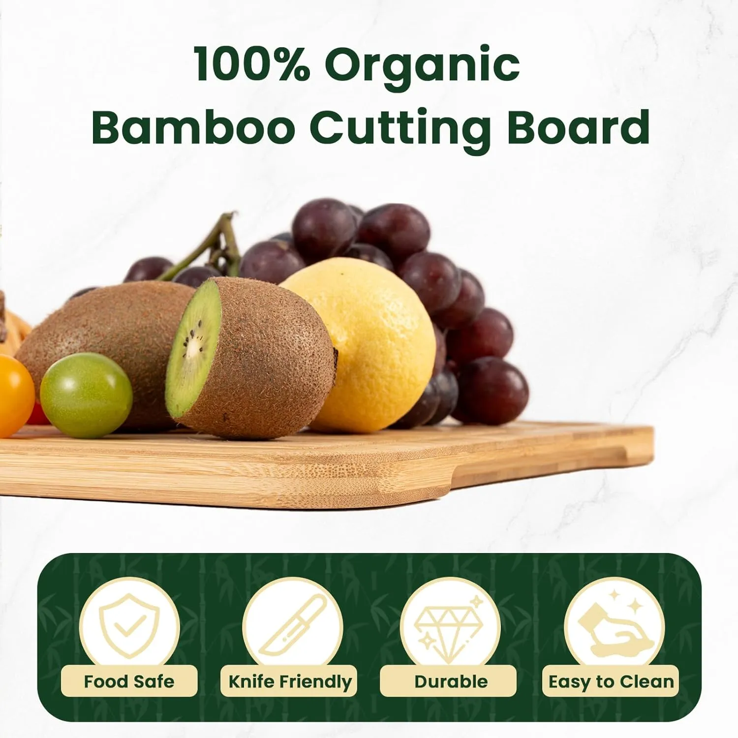 9” x 6” Mini Bamboo Cutting Board, Small Wooden Cutting Boards for Kitchen Charcuterie Boards with Juice Groove and Handles, Chopping Board for Fruit, Vegetables and Cheese