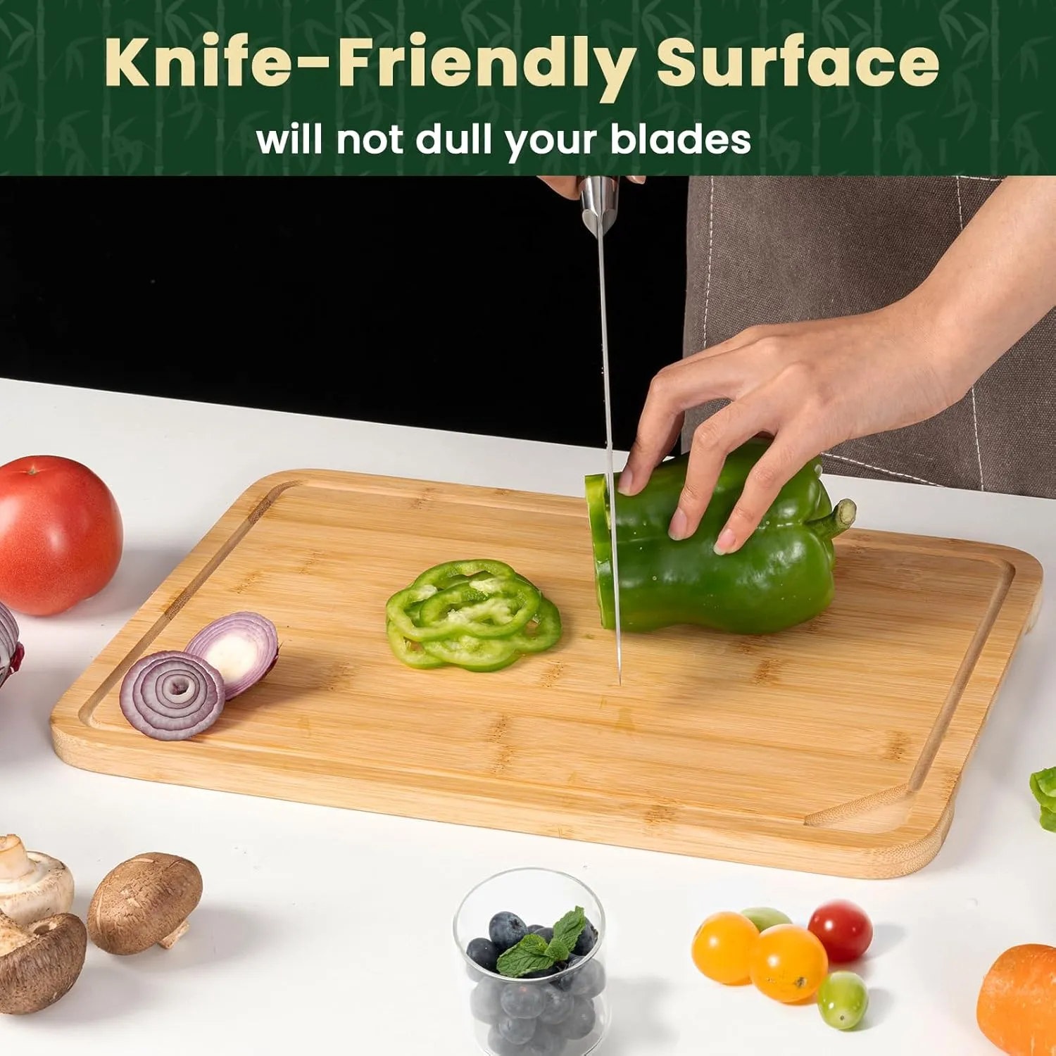 9” x 6” Mini Bamboo Cutting Board, Small Wooden Cutting Boards for Kitchen Charcuterie Boards with Juice Groove and Handles, Chopping Board for Fruit, Vegetables and Cheese