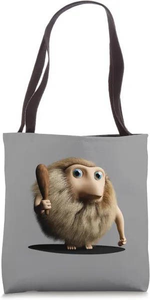 A Funny Furry Neanderthal With a Wooden Club Tote Bag