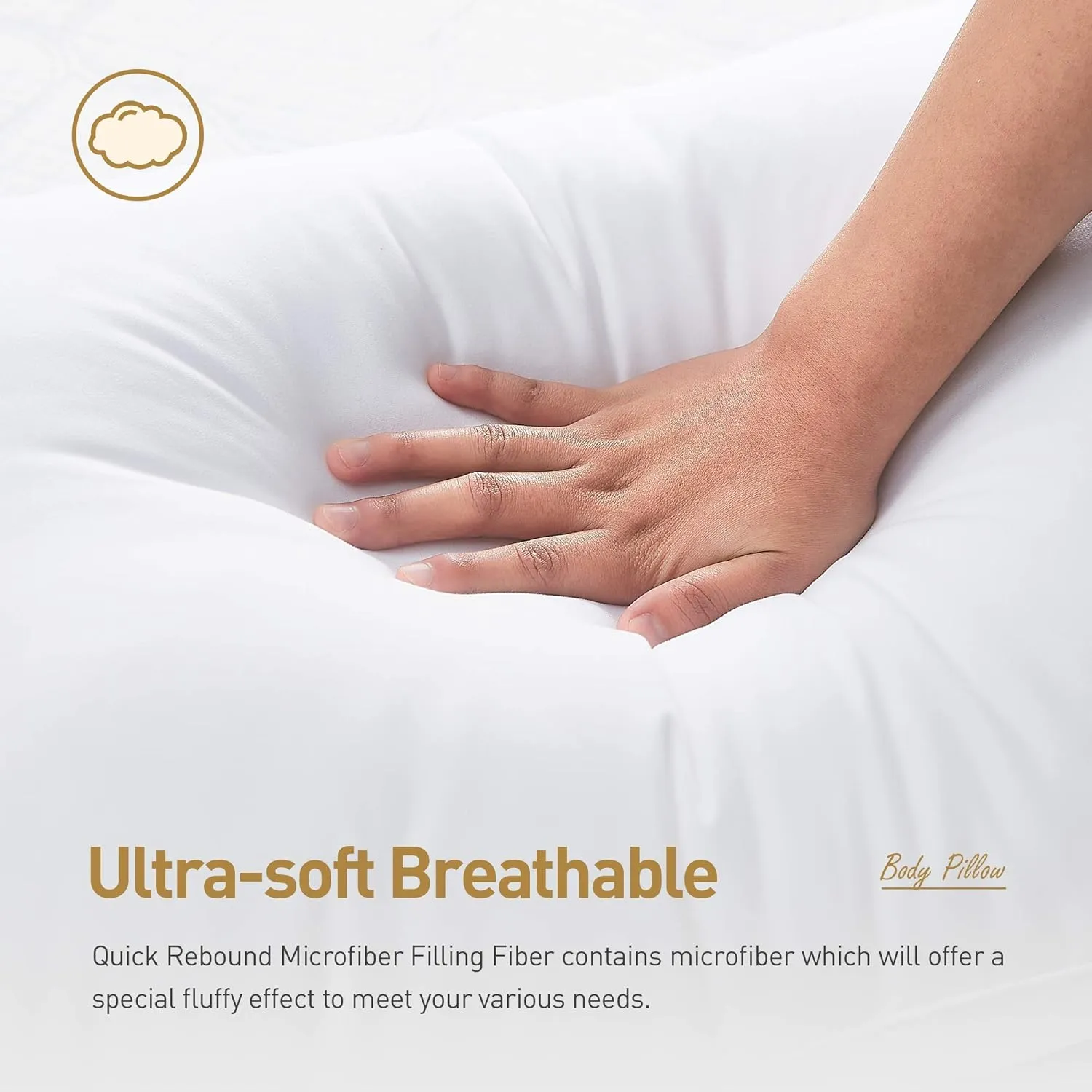 Acanva Fluffy Body Pillow for Adults and Pregnancy, Soft Long Full Pillow Insert for Side Sleepers