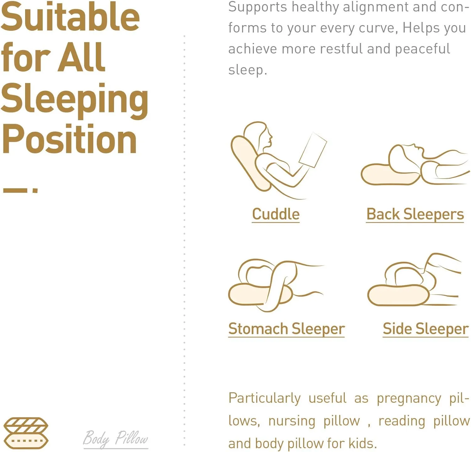 Acanva Fluffy Body Pillow for Adults and Pregnancy, Soft Long Full Pillow Insert for Side Sleepers