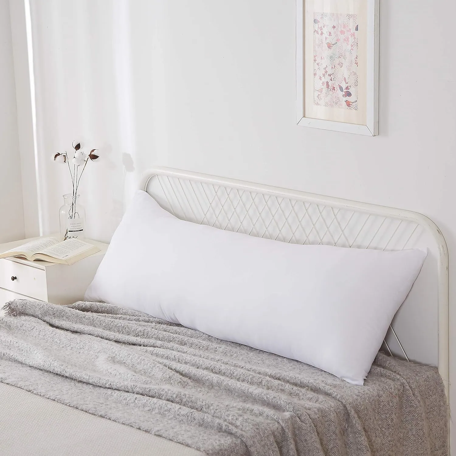 Acanva Fluffy Body Pillow for Adults and Pregnancy, Soft Long Full Pillow Insert for Side Sleepers