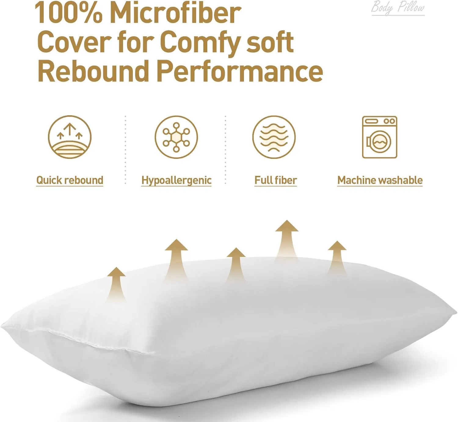 Acanva Fluffy Body Pillow for Adults and Pregnancy, Soft Long Full Pillow Insert for Side Sleepers