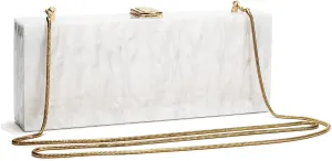 Acrylic Clutch Evening Bag Long Pearl Acrylic Clutch Purse Handbag for Dinner Party Wedding iPhone