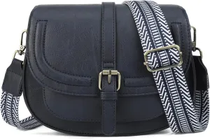 AFKOMST Crossbody Bags for Women,Small Saddle Purse and Boho Cross Body Handbags,Vegan Leather