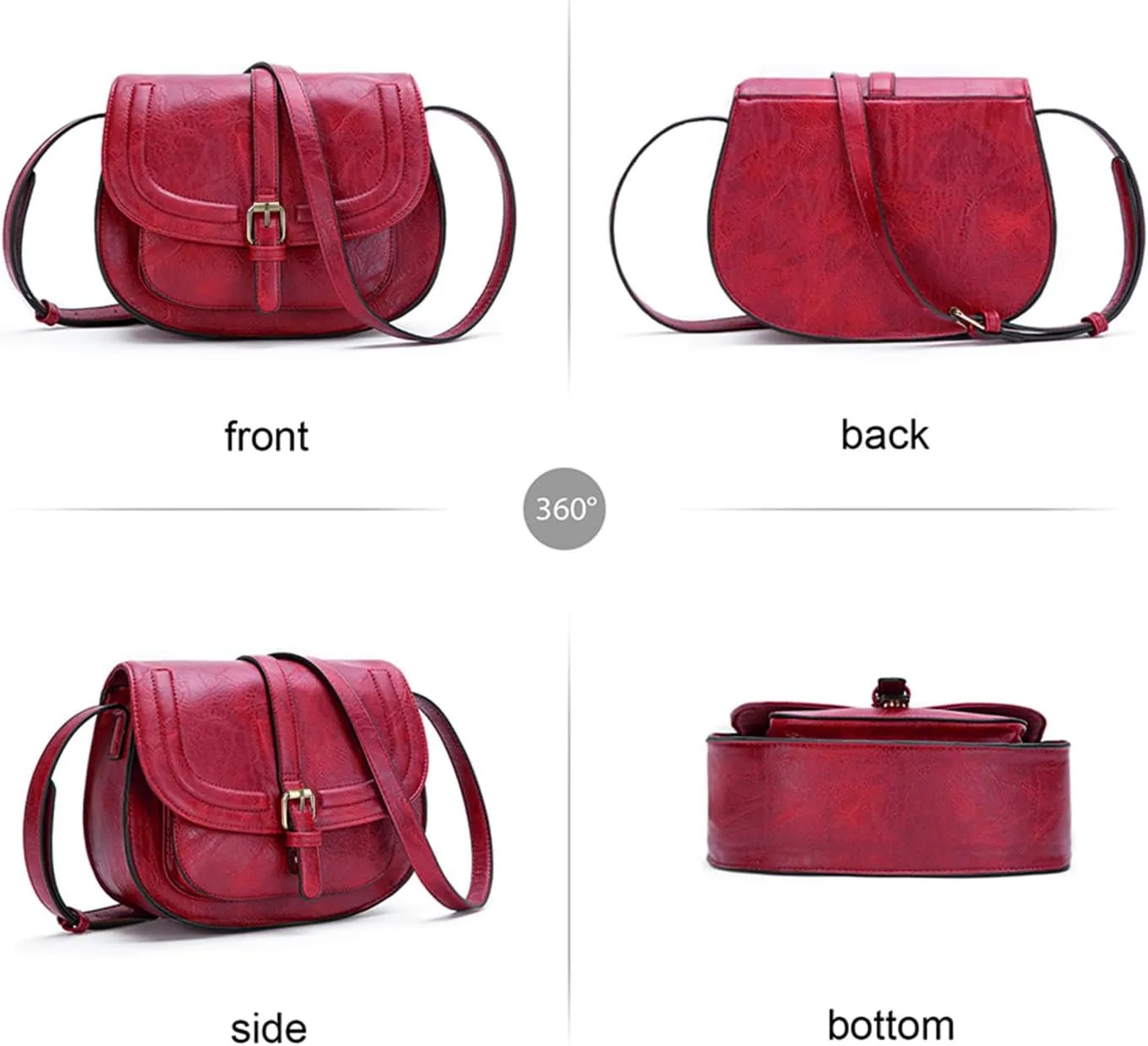 AFKOMST Crossbody Bags for Women,Small Saddle Purse and Boho Cross Body Handbags,Vegan Leather