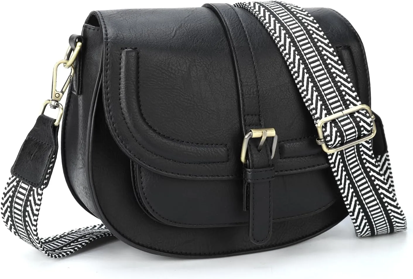 AFKOMST Crossbody Bags for Women,Small Saddle Purse and Boho Cross Body Handbags,Vegan Leather