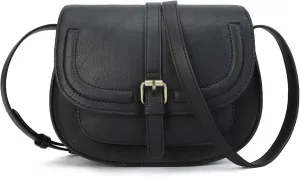 AFKOMST Crossbody Bags for Women,Small Saddle Purse and Boho Cross Body Handbags,Vegan Leather