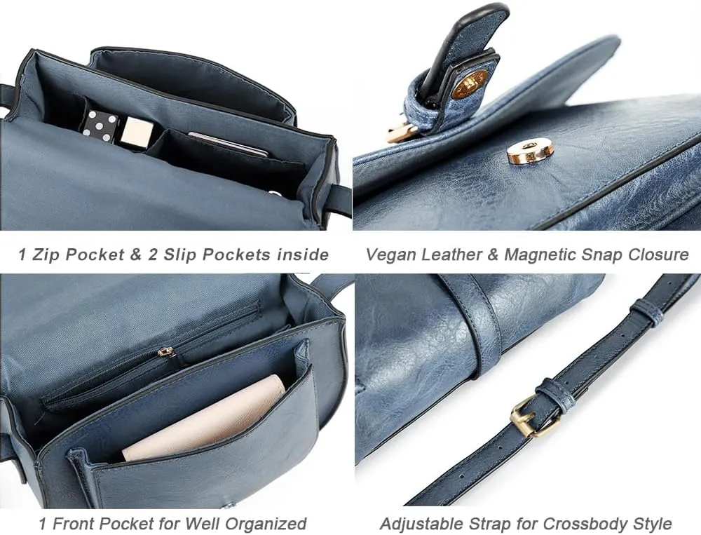 AFKOMST Crossbody Bags for Women,Small Saddle Purse and Boho Cross Body Handbags,Vegan Leather