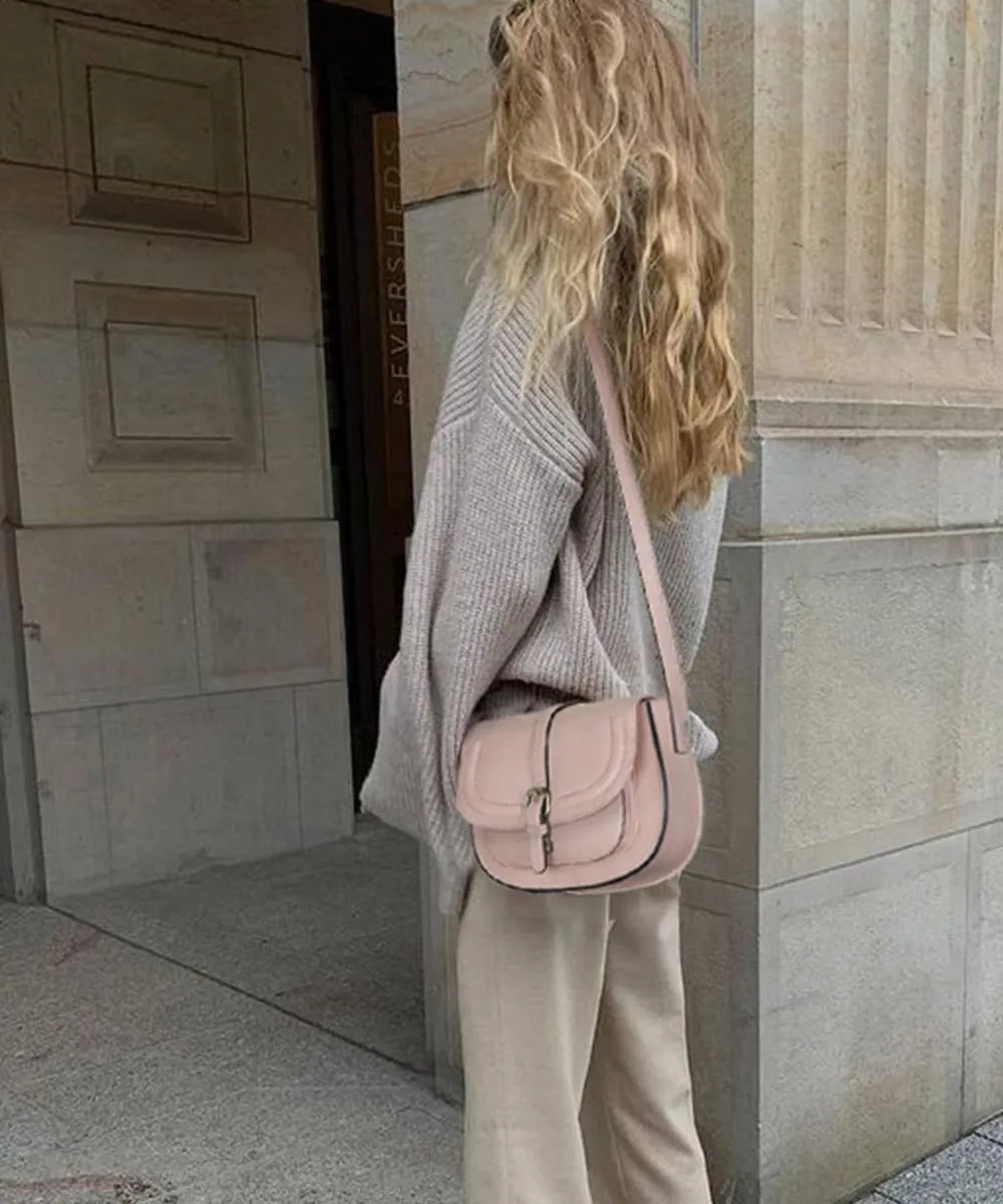 AFKOMST Crossbody Bags for Women,Small Saddle Purse and Boho Cross Body Handbags,Vegan Leather
