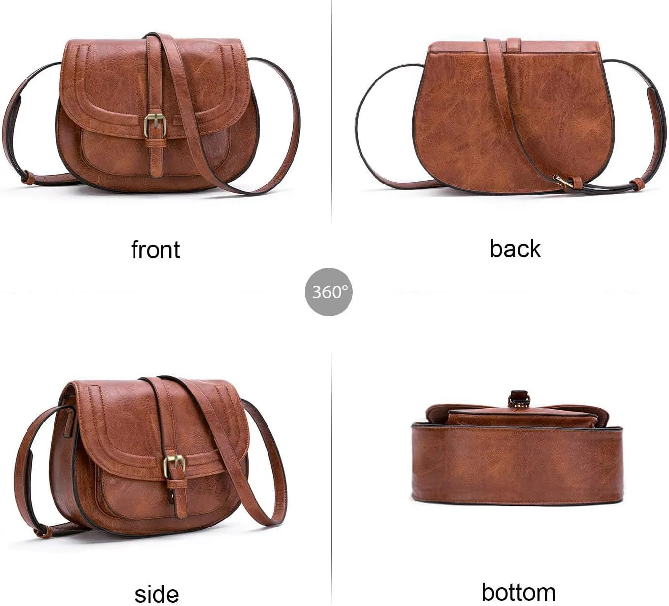 AFKOMST Crossbody Bags for Women,Small Saddle Purse and Boho Cross Body Handbags,Vegan Leather