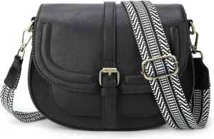 AFKOMST Crossbody Bags for Women,Small Saddle Purse and Boho Cross Body Handbags,Vegan Leather