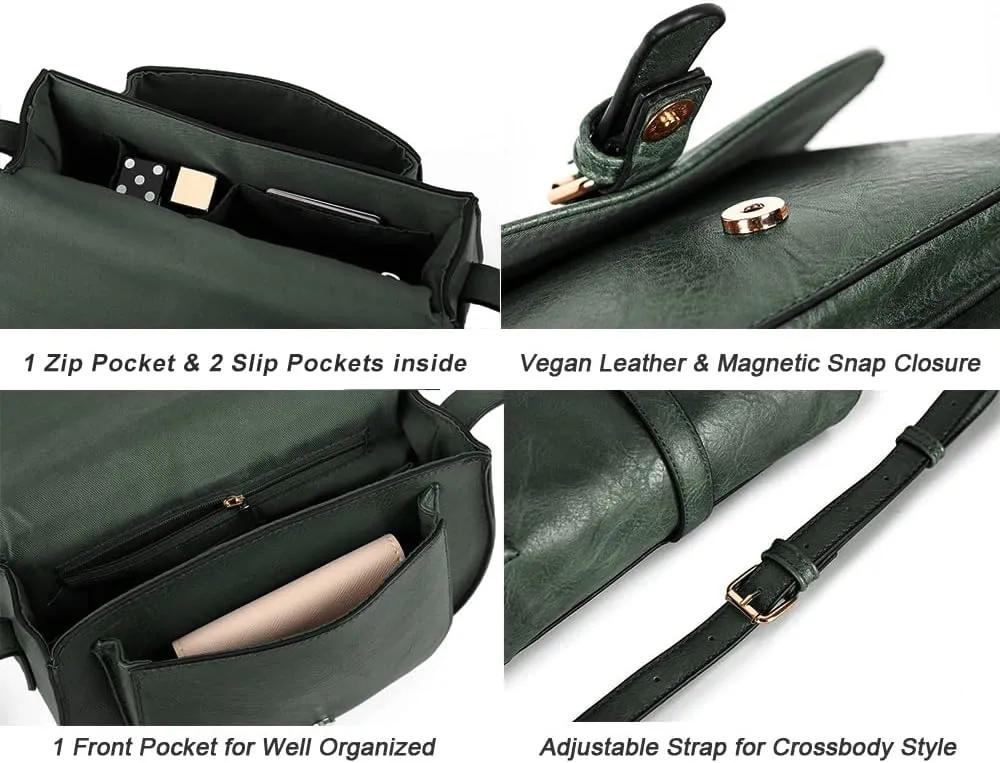 AFKOMST Crossbody Bags for Women,Small Saddle Purse and Boho Cross Body Handbags,Vegan Leather