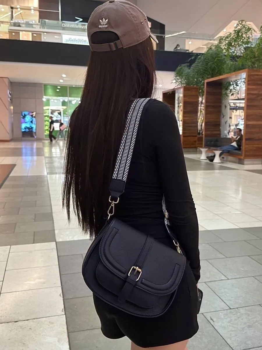 AFKOMST Crossbody Bags for Women,Small Saddle Purse and Boho Cross Body Handbags,Vegan Leather