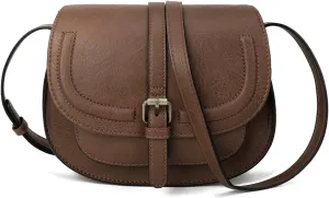 AFKOMST Crossbody Bags for Women,Small Saddle Purse and Boho Cross Body Handbags,Vegan Leather