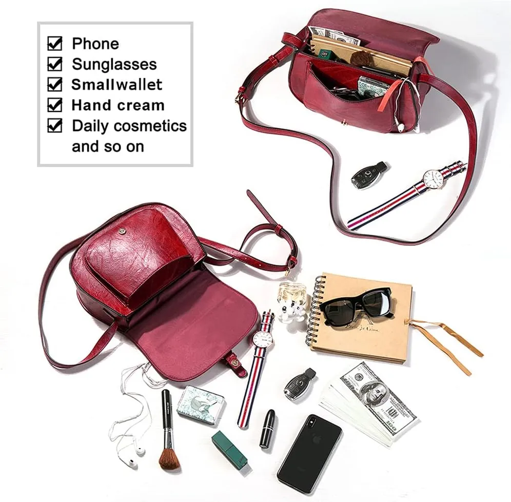 AFKOMST Crossbody Bags for Women,Small Saddle Purse and Boho Cross Body Handbags,Vegan Leather
