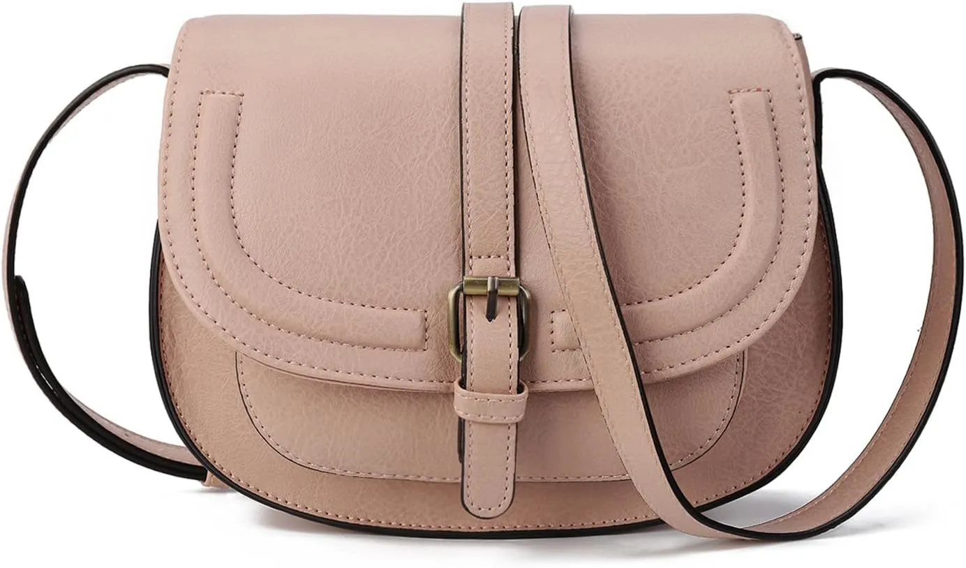 AFKOMST Crossbody Bags for Women,Small Saddle Purse and Boho Cross Body Handbags,Vegan Leather