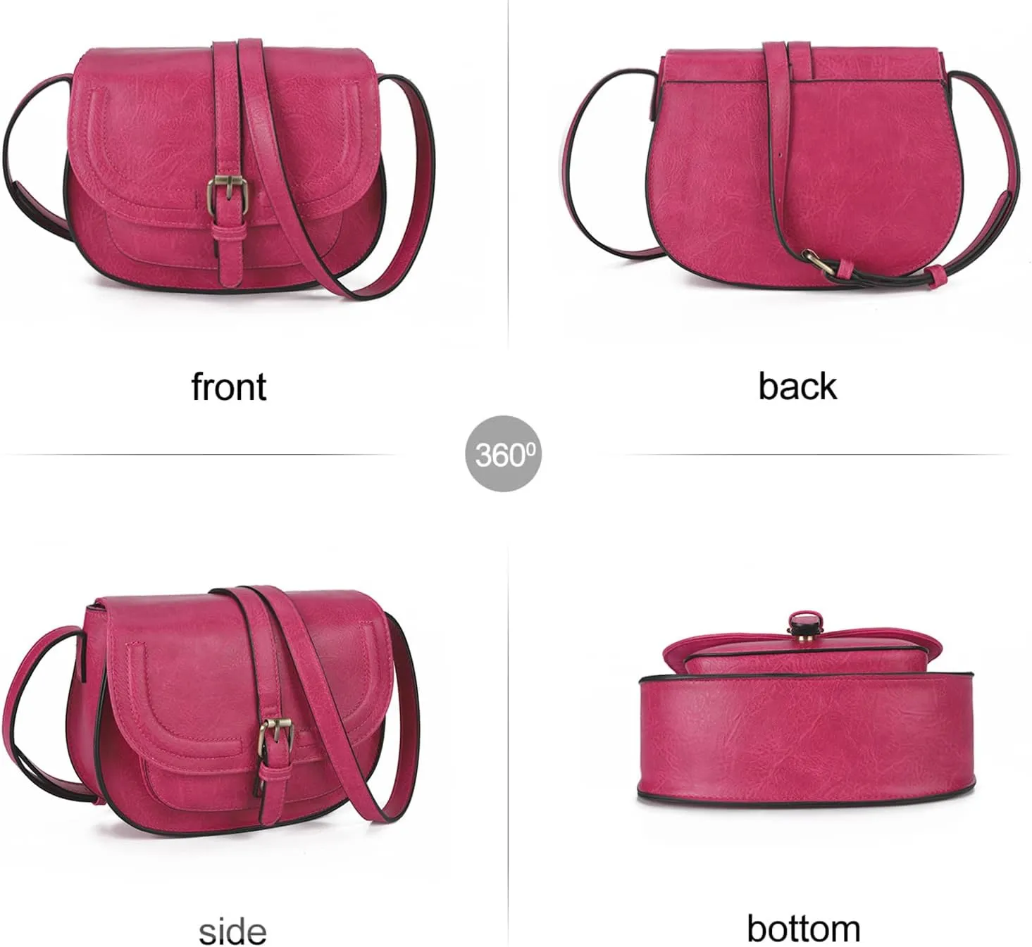 AFKOMST Crossbody Bags for Women,Small Saddle Purse and Boho Cross Body Handbags,Vegan Leather