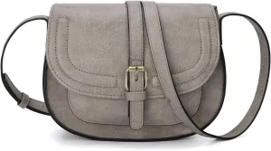 AFKOMST Crossbody Bags for Women,Small Saddle Purse and Boho Cross Body Handbags,Vegan Leather