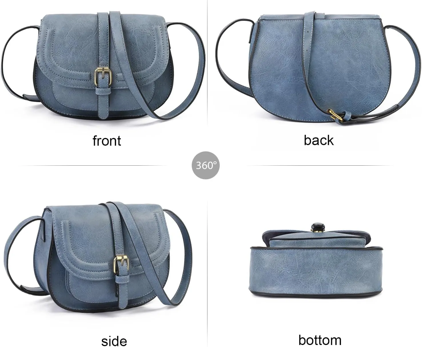 AFKOMST Crossbody Bags for Women,Small Saddle Purse and Boho Cross Body Handbags,Vegan Leather